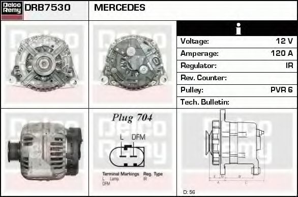 Imagine Generator / Alternator DELCO REMY DRB7530