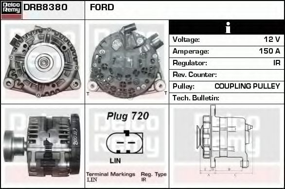 Imagine Generator / Alternator DELCO REMY DRB8380