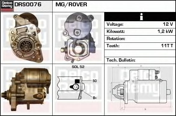 Imagine starter DELCO REMY DRS0076