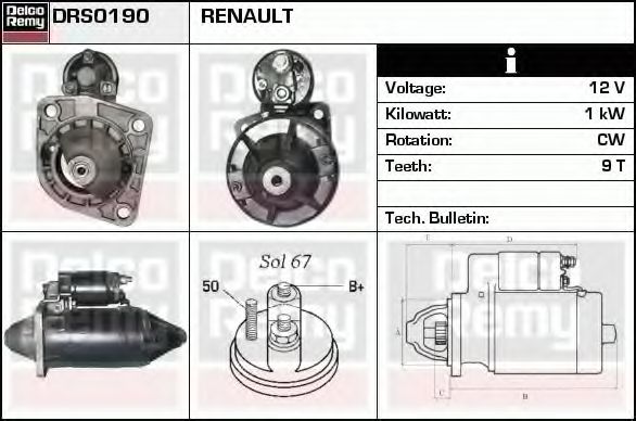 Imagine starter DELCO REMY DRS0190