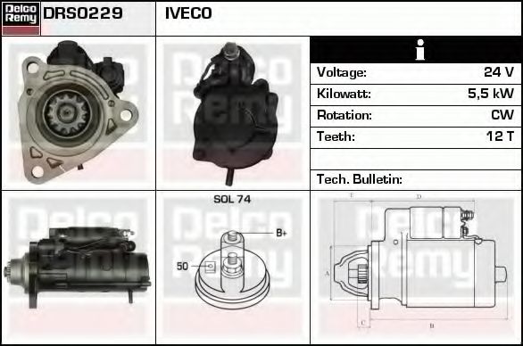 Imagine starter DELCO REMY DRS0229