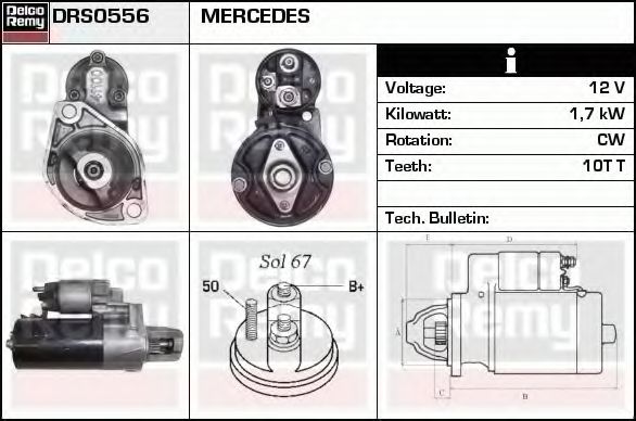 Imagine starter DELCO REMY DRS0556