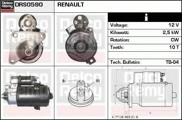 Imagine starter DELCO REMY DRS0590