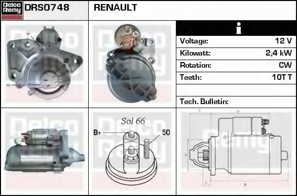 Starter DELCO REMY DRS0748