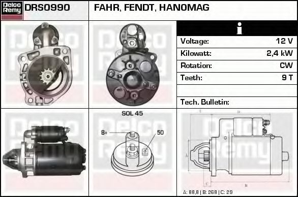 Imagine starter DELCO REMY DRS0990