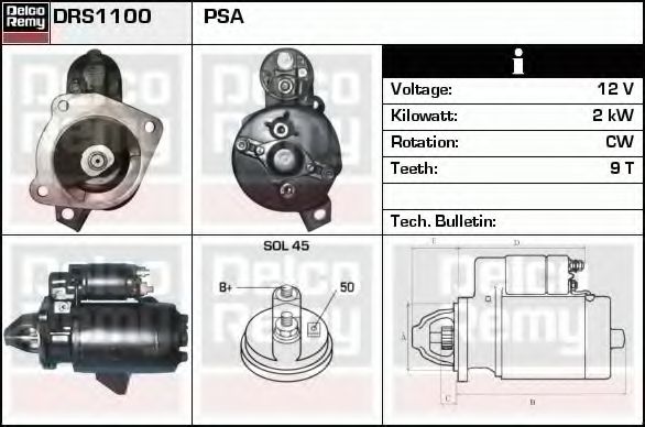 Imagine starter DELCO REMY DRS1100