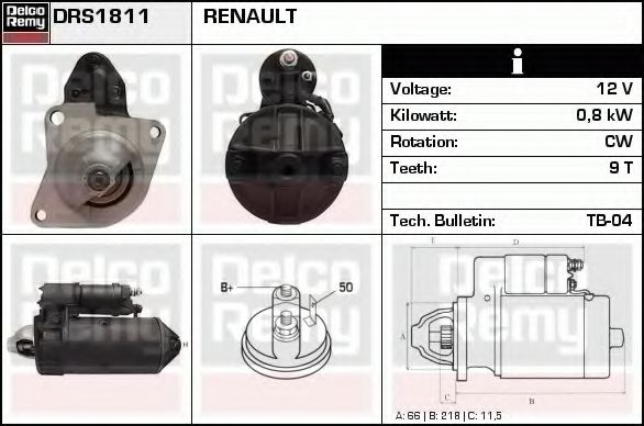 Imagine starter DELCO REMY DRS1811