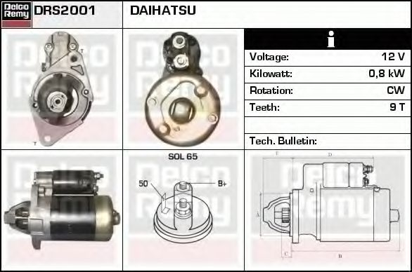 Imagine starter DELCO REMY DRS2001