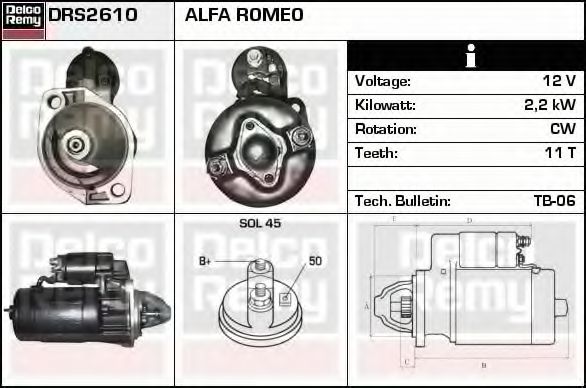 Starter DELCO REMY DRS2610