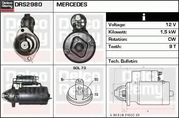 Imagine starter DELCO REMY DRS2980