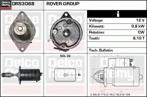 Imagine starter DELCO REMY DRS3068