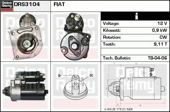 Imagine starter DELCO REMY DRS3104