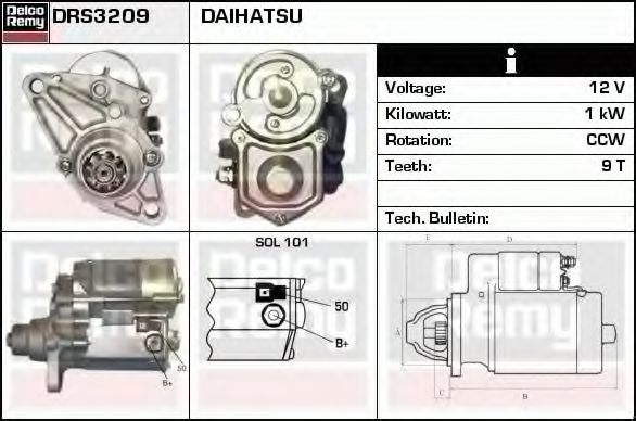 Imagine starter DELCO REMY DRS3209