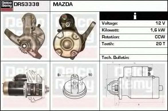 Imagine starter DELCO REMY DRS3338