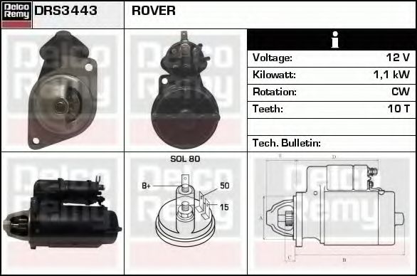 Imagine starter DELCO REMY DRS3443