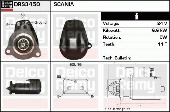 Imagine starter DELCO REMY DRS3450