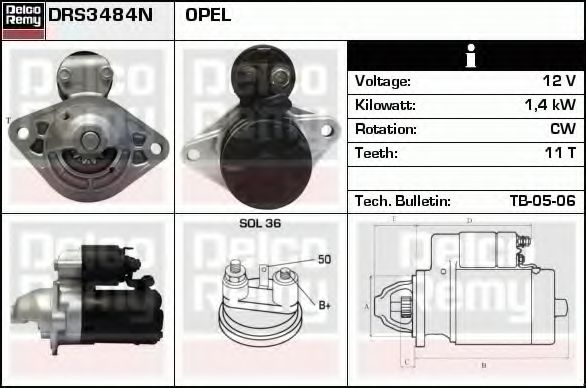 Imagine starter DELCO REMY DRS3484N