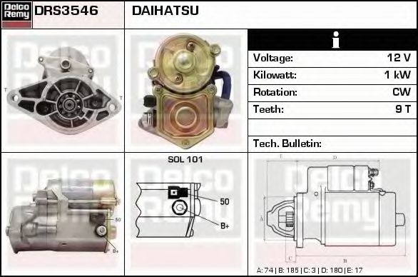 Imagine starter DELCO REMY DRS3546