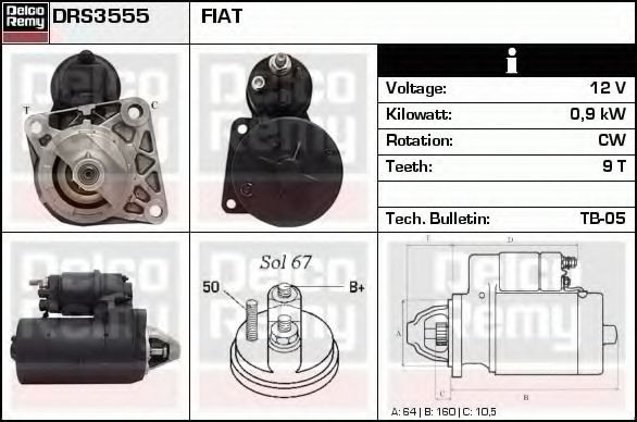 Imagine starter DELCO REMY DRS3555