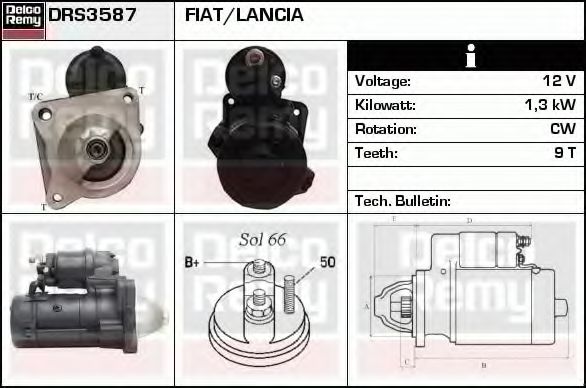 Imagine starter DELCO REMY DRS3587