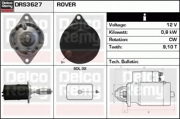 Imagine starter DELCO REMY DRS3627