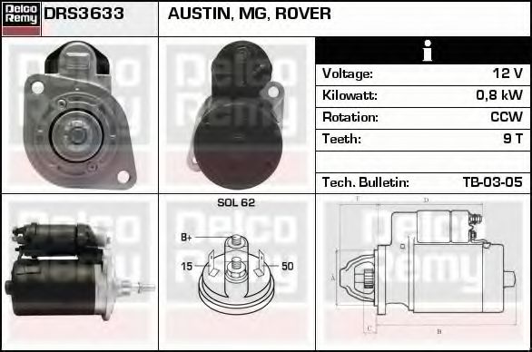 Imagine starter DELCO REMY DRS3633