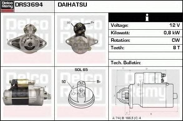 Imagine starter DELCO REMY DRS3694