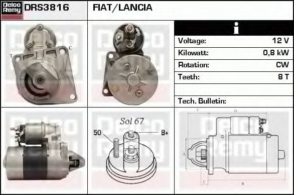 Imagine starter DELCO REMY DRS3816