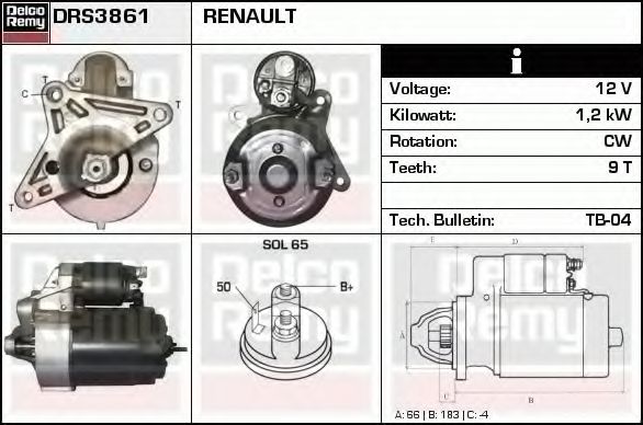 Imagine starter DELCO REMY DRS3861