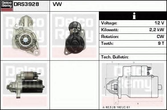 Imagine starter DELCO REMY DRS3928