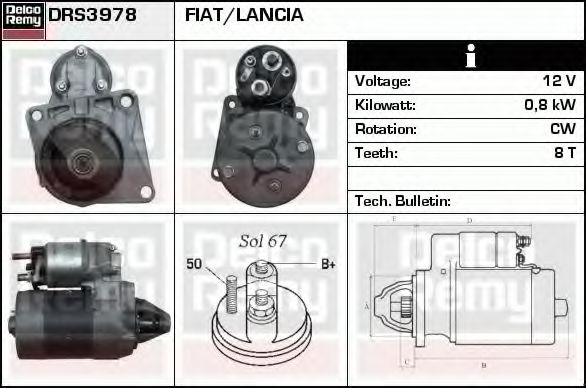 Imagine starter DELCO REMY DRS3978