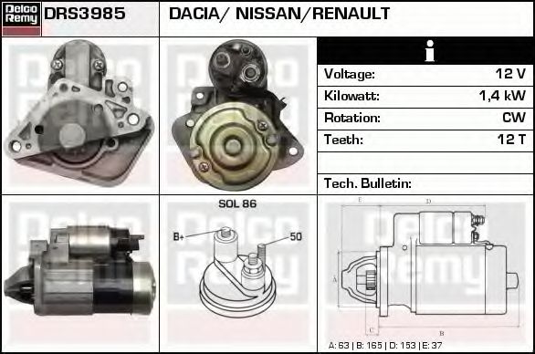 Imagine starter DELCO REMY DRS3985