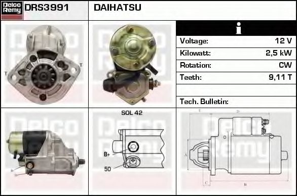 Imagine starter DELCO REMY DRS3991