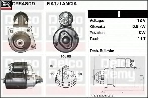 Imagine starter DELCO REMY DRS4800