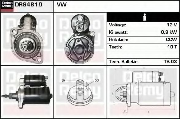 Imagine starter DELCO REMY DRS4810