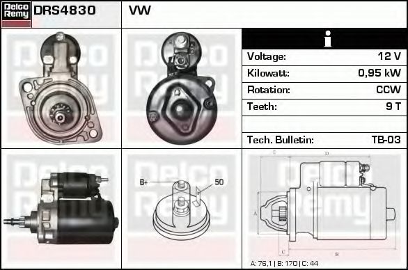 Imagine starter DELCO REMY DRS4830