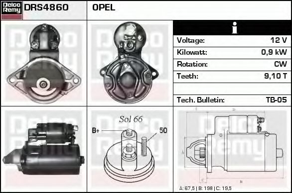 Imagine starter DELCO REMY DRS4860N