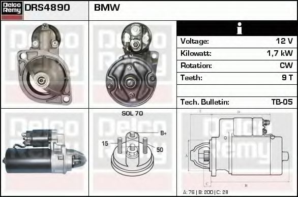 Imagine starter DELCO REMY DRS4890