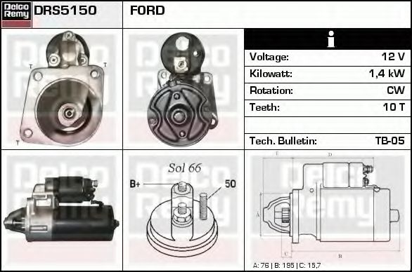 Imagine starter DELCO REMY DRS5150