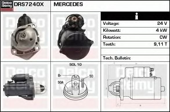 Imagine starter DELCO REMY DRS7240X