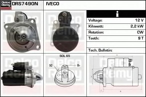 Imagine starter DELCO REMY DRS7490N