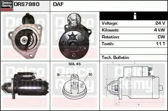 Imagine starter DELCO REMY DRS7980