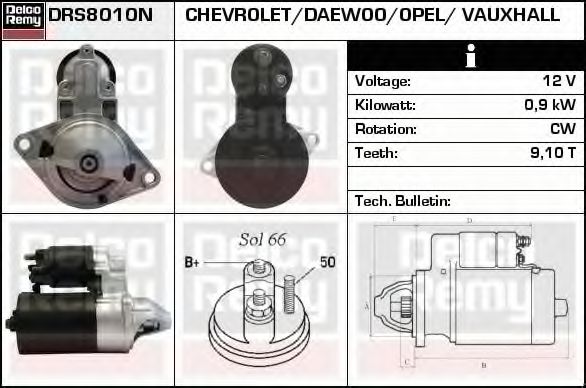 Imagine starter DELCO REMY DRS8010N