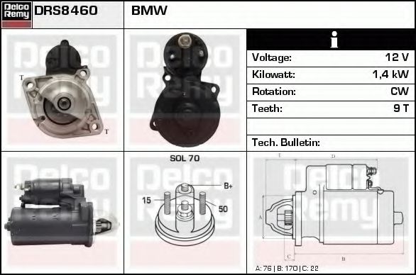 Imagine starter DELCO REMY DRS8460