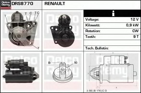 Imagine starter DELCO REMY DRS8770