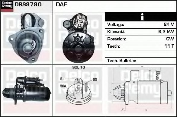 Imagine starter DELCO REMY DRS8780