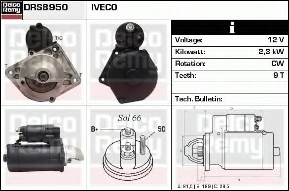 Imagine starter DELCO REMY DRS8950