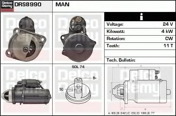 Imagine starter DELCO REMY DRS8990