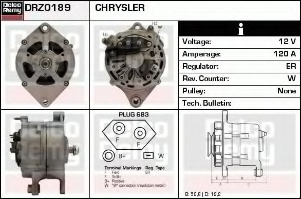 Imagine Generator / Alternator DELCO REMY DRZ0189