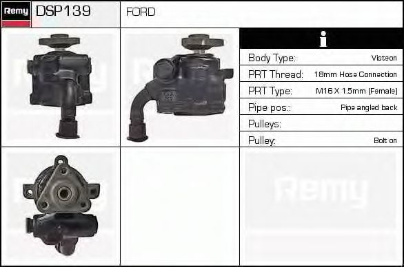 Imagine Pompa hidraulica, sistem de directie DELCO REMY DSP139